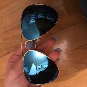 Brand new blue tinted aviator ray bans